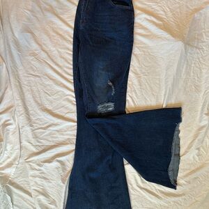 Dark Blue Women's Bell Bottom Jeans